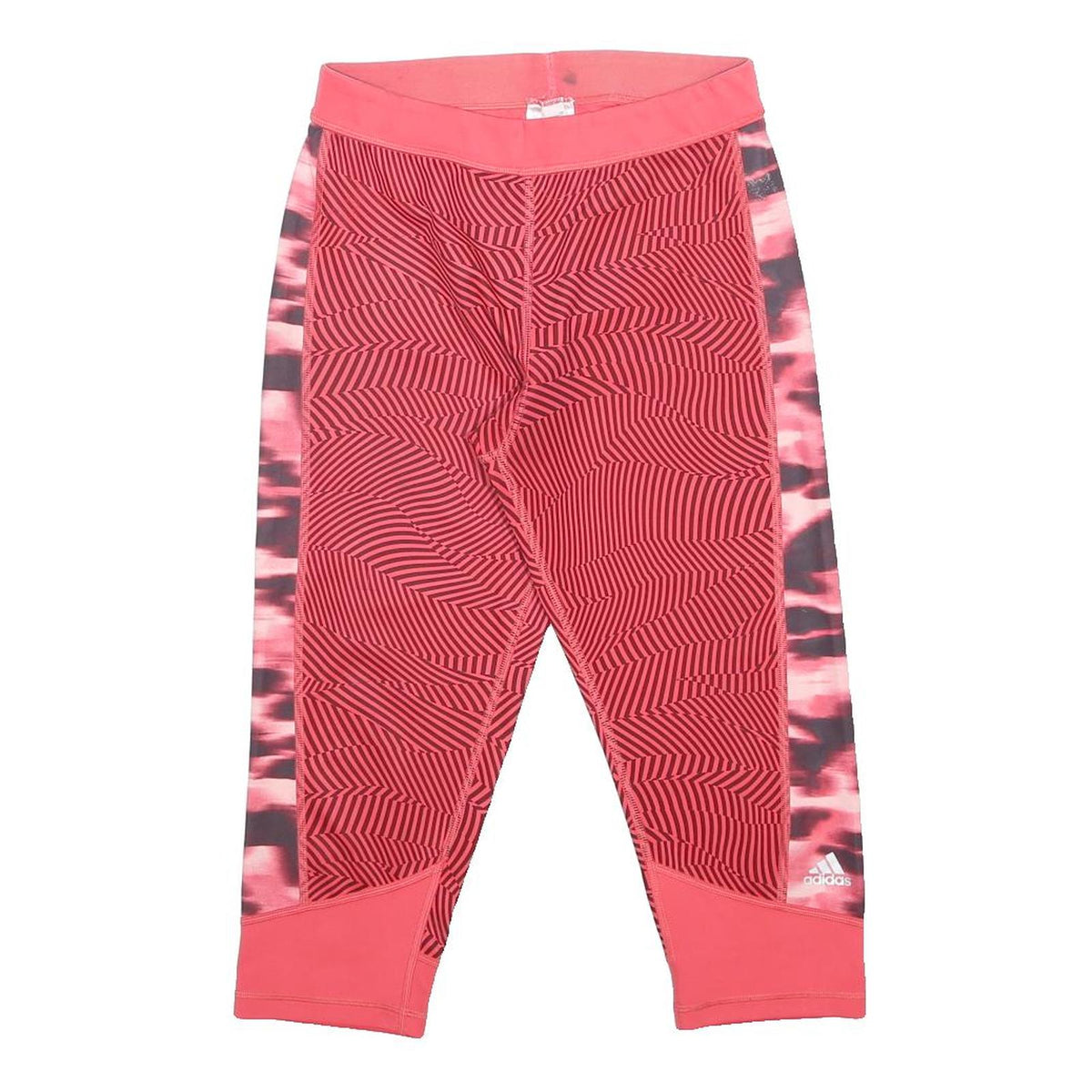 ADIDAS Womens Shorts Red & Pink Abstract Pattern S W24 Sports Gym Activewear