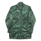 TOPPS Mens Green Jacket S Polyester Blend Plain Zip Closure Casual Lightweight