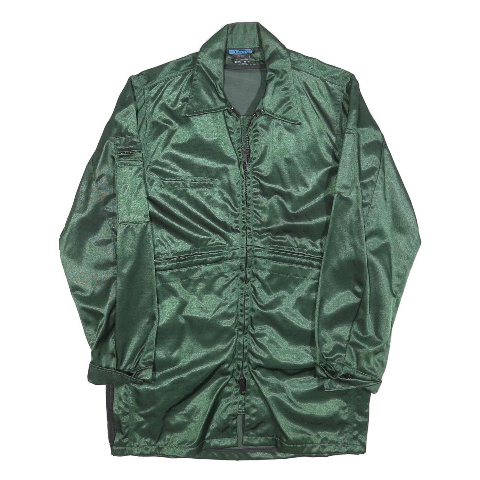 TOPPS Mens Green Jacket S Polyester Blend Plain Zip Closure Casual Lightweight