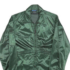 TOPPS Mens Green Jacket S Polyester Blend Plain Zip Closure Casual Lightweight