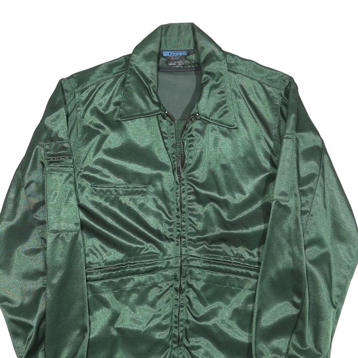 TOPPS Mens Green Jacket S Polyester Blend Plain Zip Closure Casual Lightweight