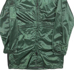 TOPPS Mens Green Jacket S Polyester Blend Plain Zip Closure Casual Lightweight