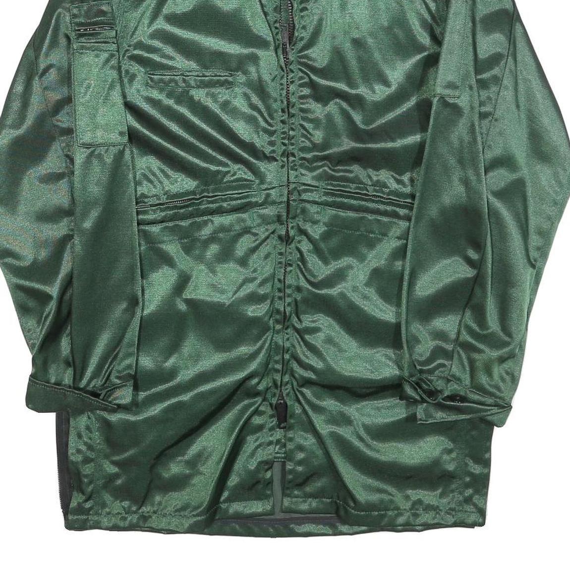 TOPPS Mens Green Jacket S Polyester Blend Plain Zip Closure Casual Lightweight