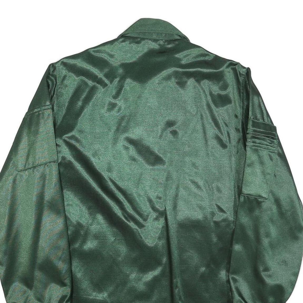 TOPPS Mens Green Jacket S Polyester Blend Plain Zip Closure Casual Lightweight