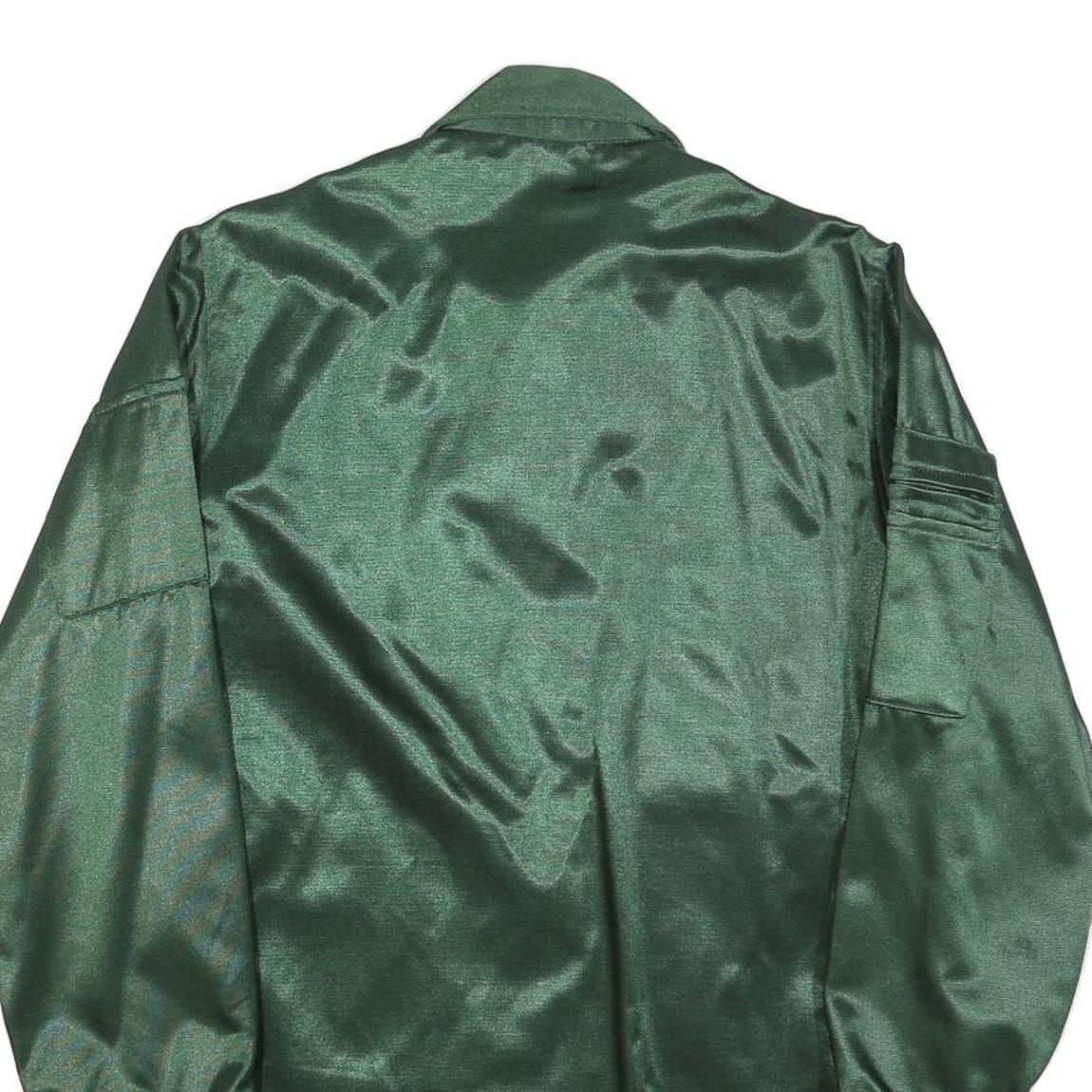 TOPPS Mens Green Jacket S Polyester Blend Plain Zip Closure Casual Lightweight