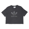 ADIDAS ORIGINALS Womens Black Graphic Crop T-Shirt M Crew Neck Short Sleeve