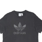 ADIDAS ORIGINALS Womens Black Graphic Crop T-Shirt M Crew Neck Short Sleeve