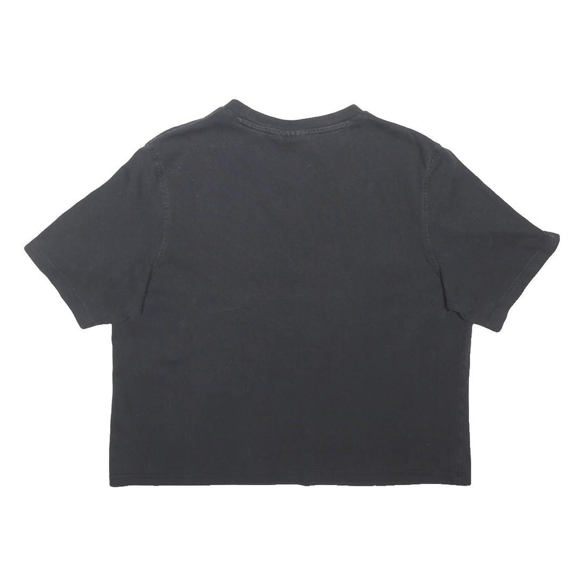ADIDAS ORIGINALS Womens Black Graphic Crop T-Shirt M Crew Neck Short Sleeve