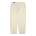 MARLBORO Mens Regular Beige Cotton Blend Trousers W38 L30 Button Closure Classic