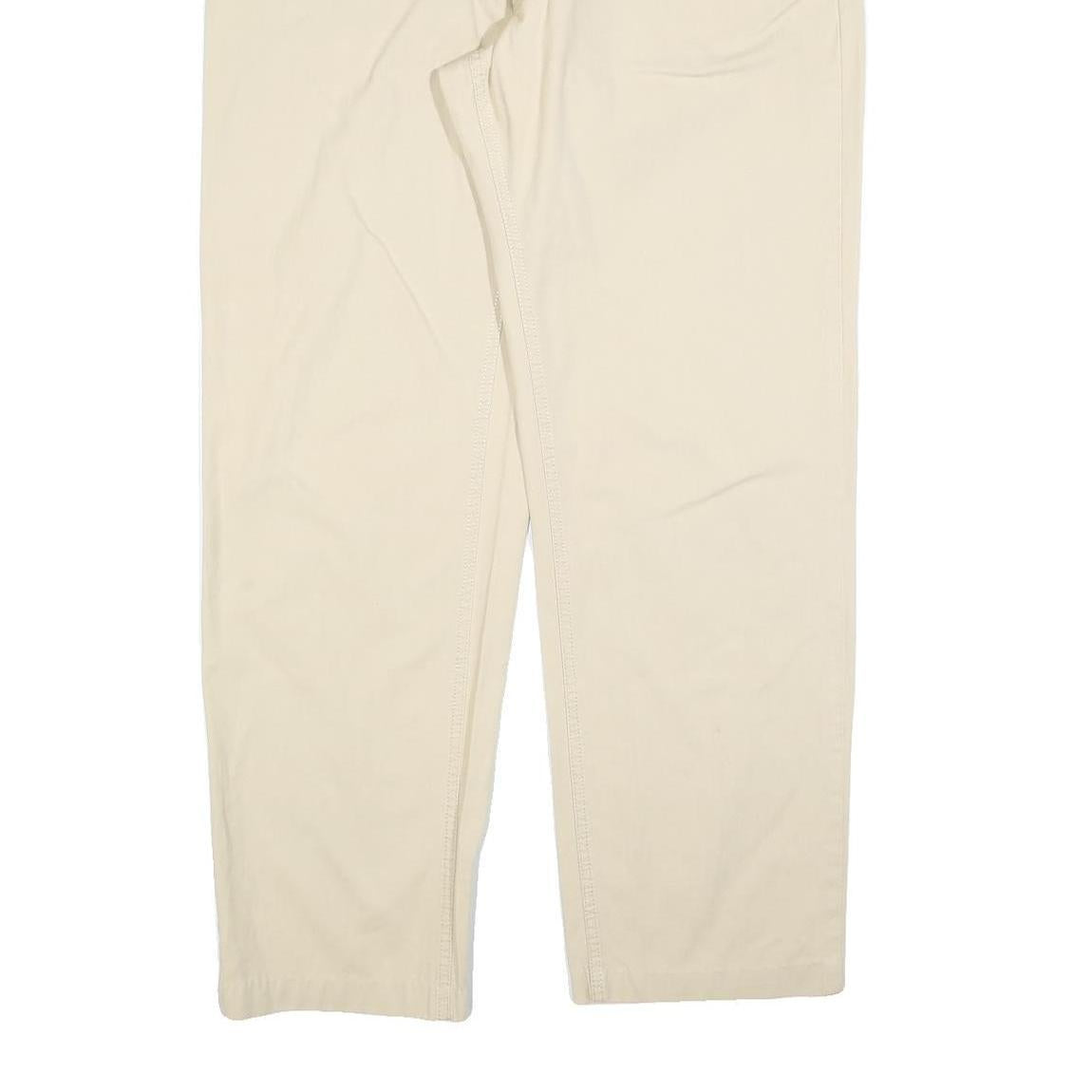 MARLBORO Mens Regular Beige Cotton Blend Trousers W38 L30 Button Closure Classic