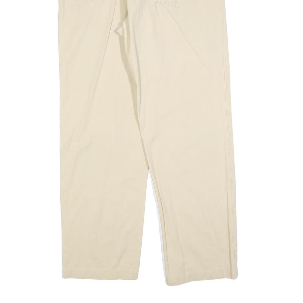 MARLBORO Mens Regular Beige Cotton Blend Trousers W38 L30 Button Closure Classic