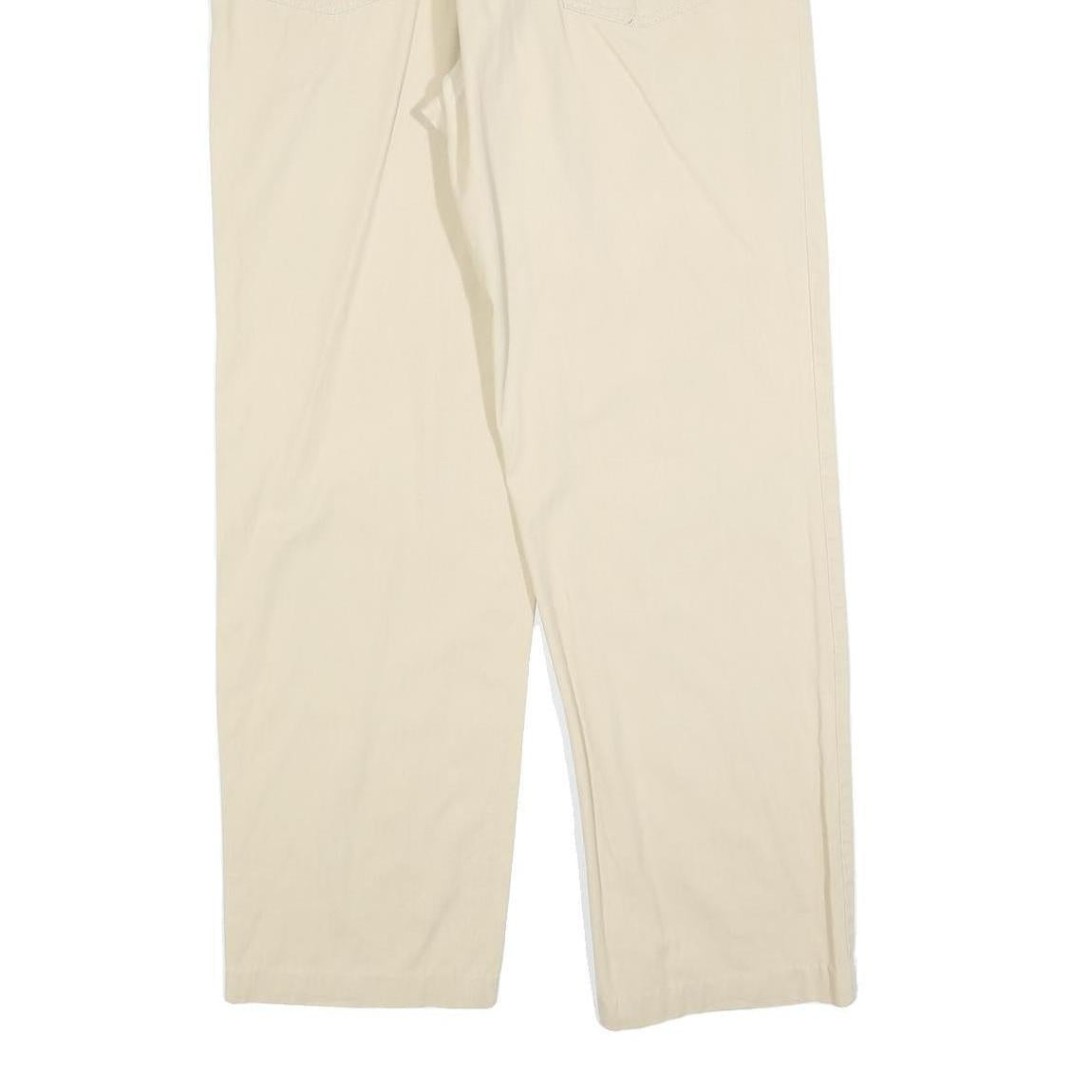 MARLBORO Mens Regular Beige Cotton Blend Trousers W38 L30 Button Closure Classic