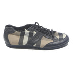 BURBERRY Womens Check Pattern Canvas Trainers Black & Beige UK 5 Designer