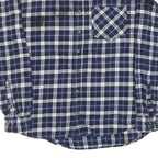 LINCOLN Mens Blue & White Check Shirt L Long Sleeve Cotton Blend Casual