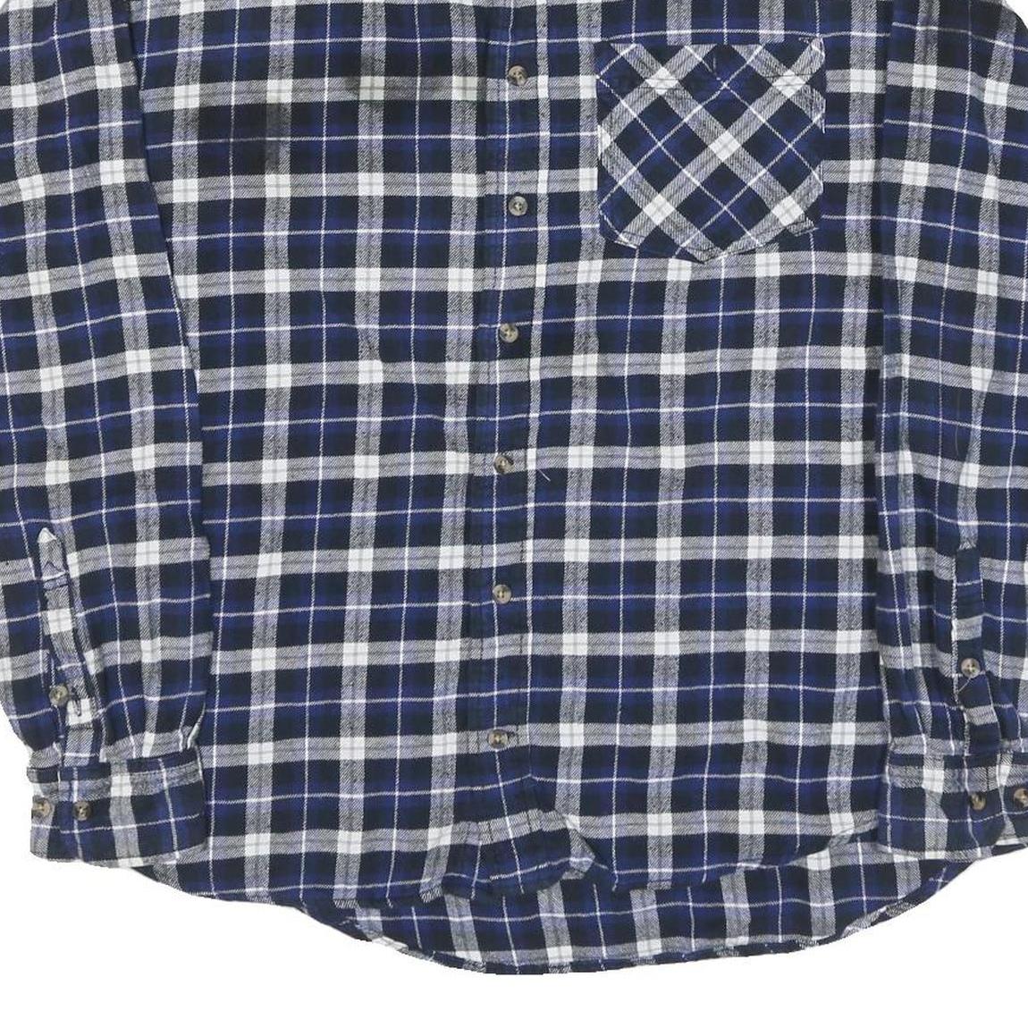 LINCOLN Mens Blue & White Check Shirt L Long Sleeve Cotton Blend Casual