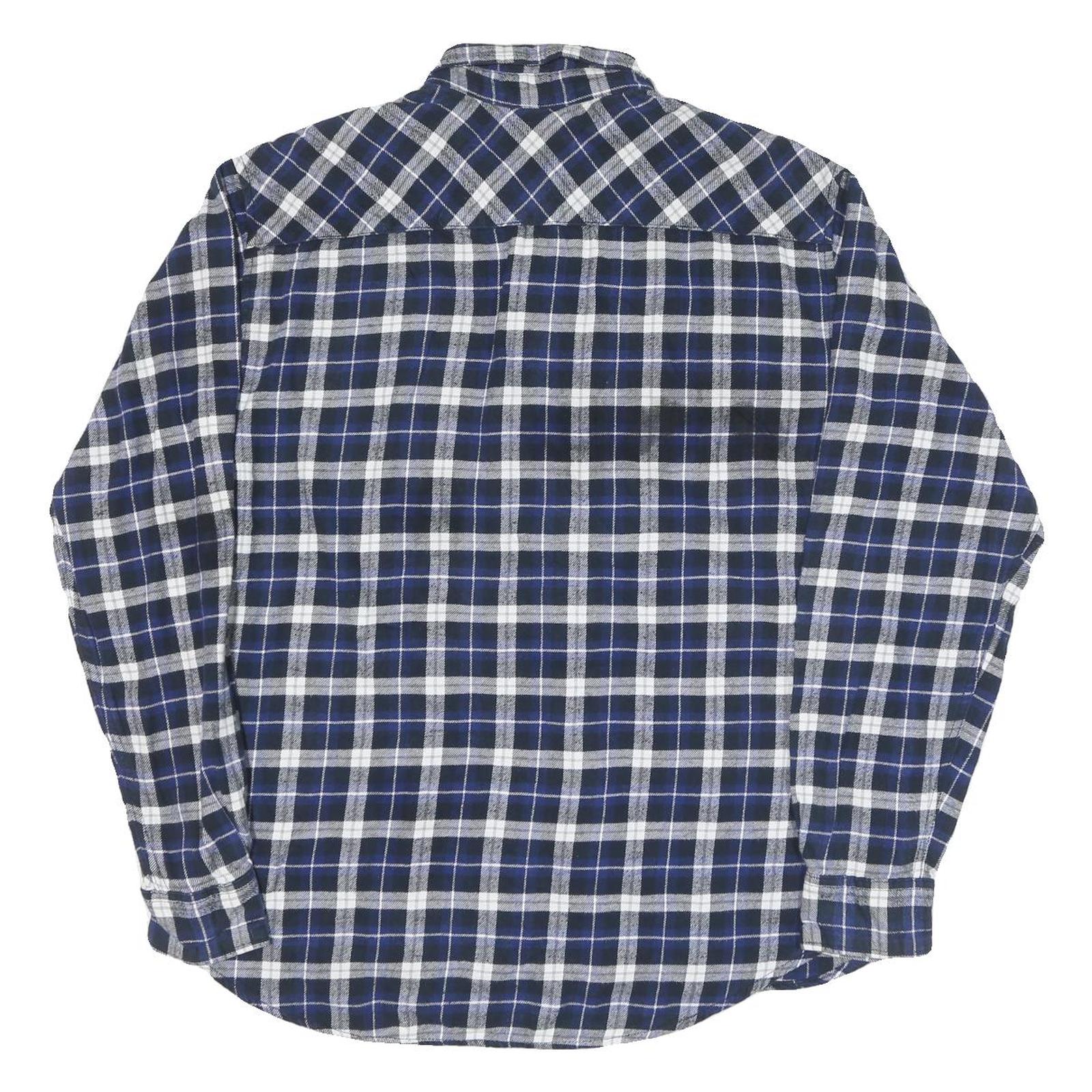 LINCOLN Mens Blue & White Check Shirt L Long Sleeve Cotton Blend Casual