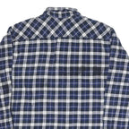 LINCOLN Mens Blue & White Check Shirt L Long Sleeve Cotton Blend Casual