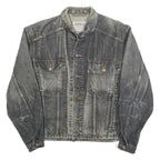 LEVI'S Mens Black Denim Button Jacket S Cotton Classic Casual Retro Style