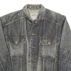 LEVI'S Mens Black Denim Button Jacket S Cotton Classic Casual Retro Style