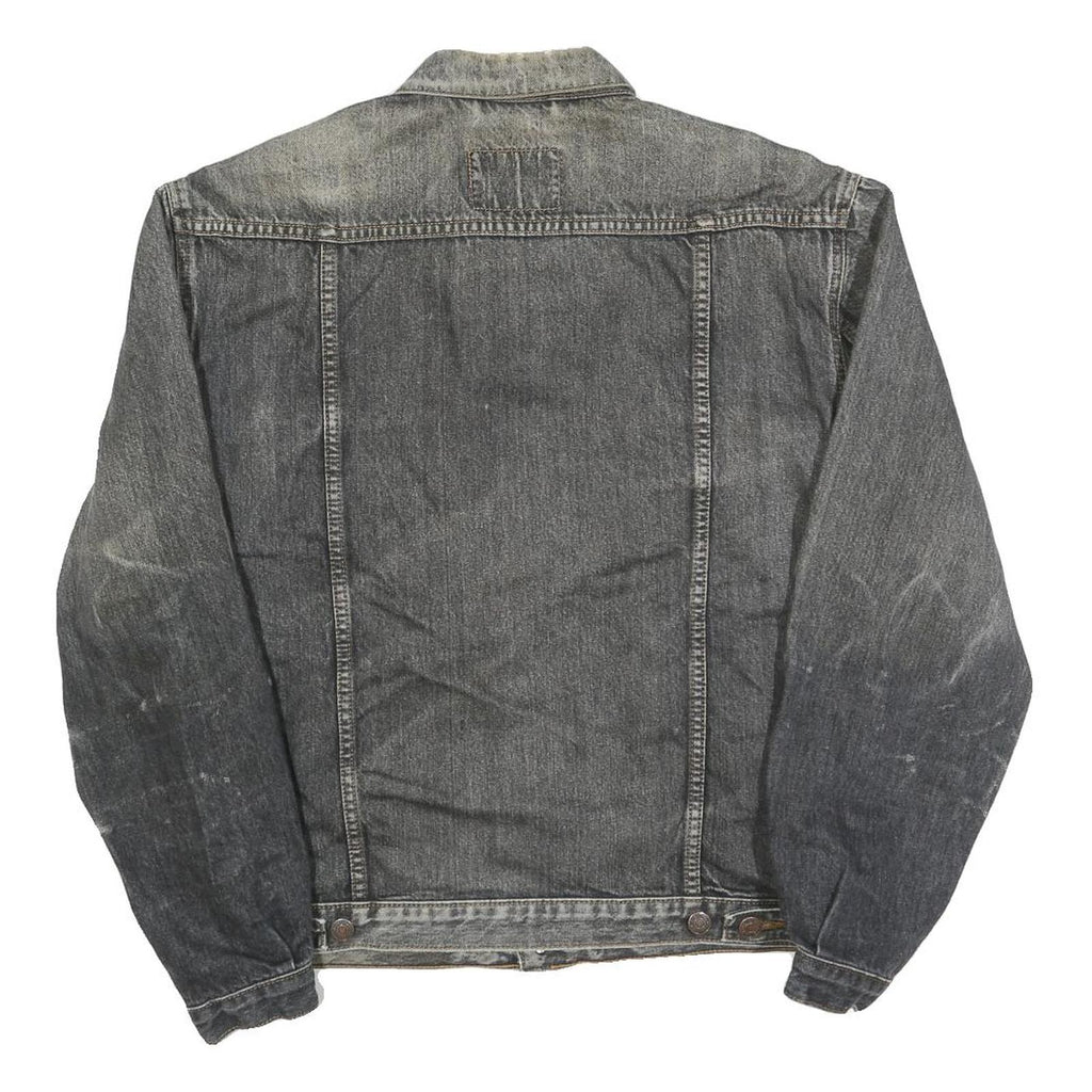 LEVI'S Mens Black Denim Button Jacket S Cotton Classic Casual Retro Style