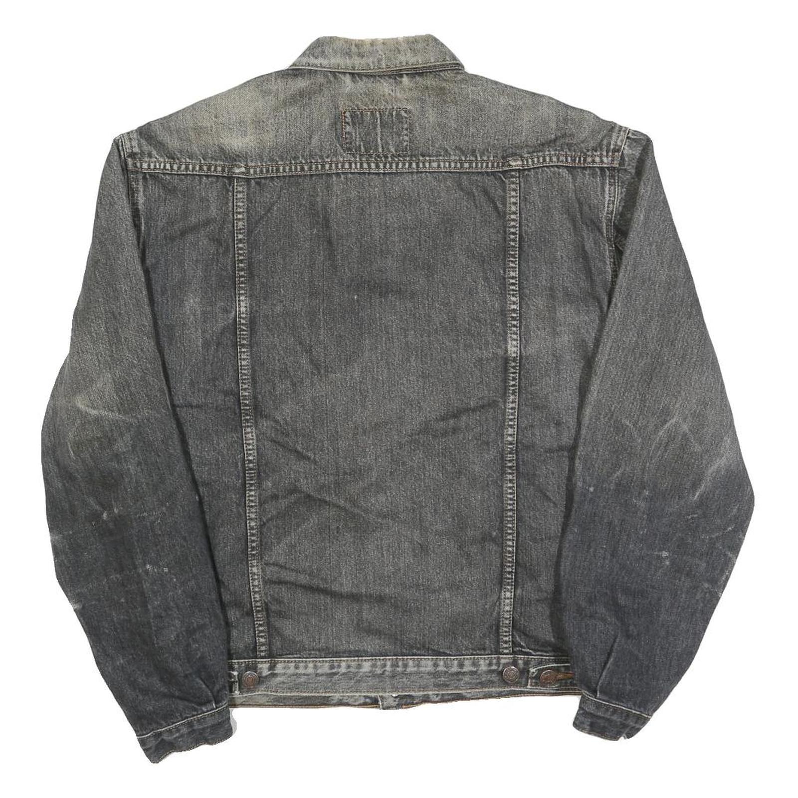 LEVI'S Mens Black Denim Button Jacket S Cotton Classic Casual Retro Style