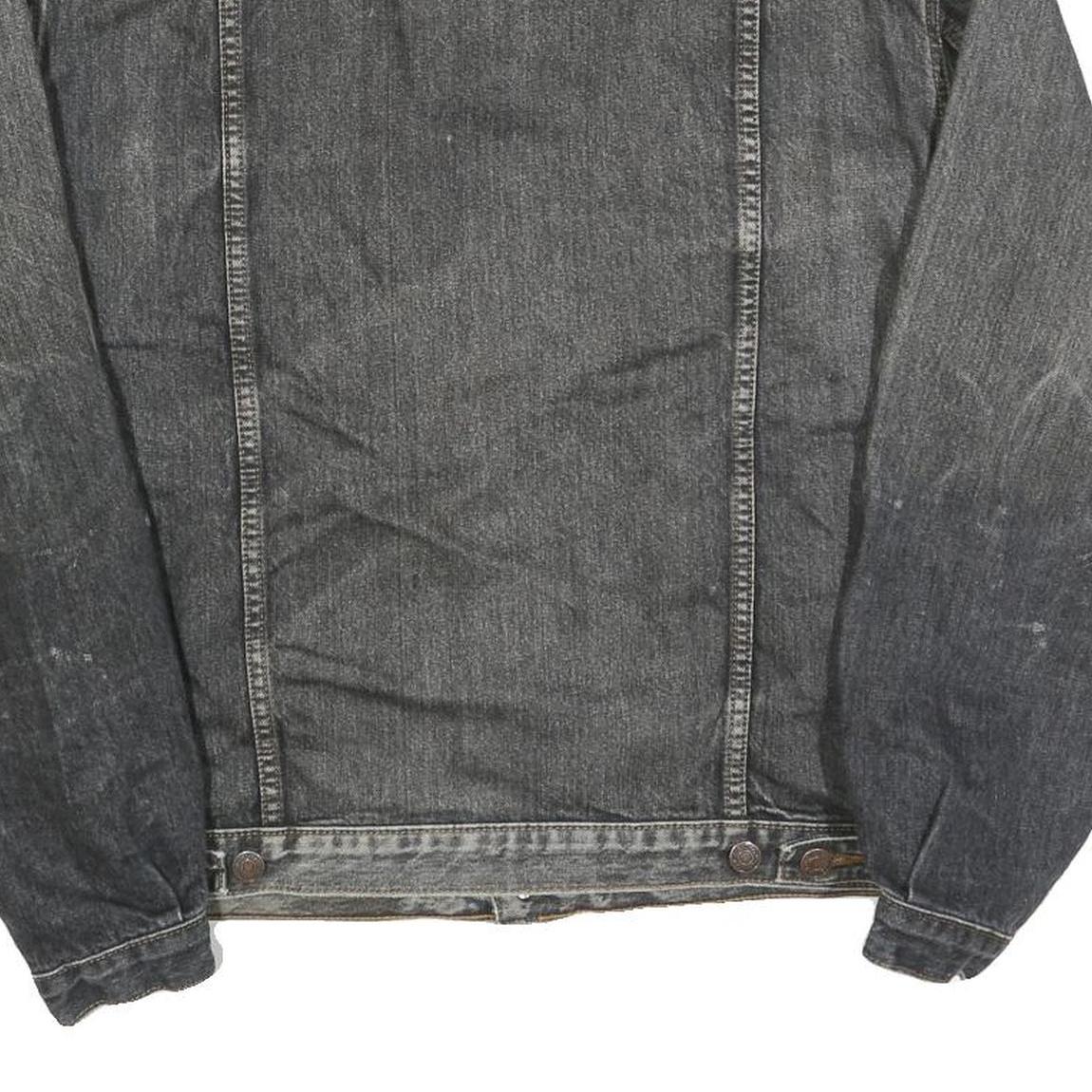 LEVI'S Mens Black Denim Button Jacket S Cotton Classic Casual Retro Style