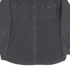 GRIZZLY MOUNTAIN Mens Black Cotton Blend Shirt L Button Front Casual Outdoor