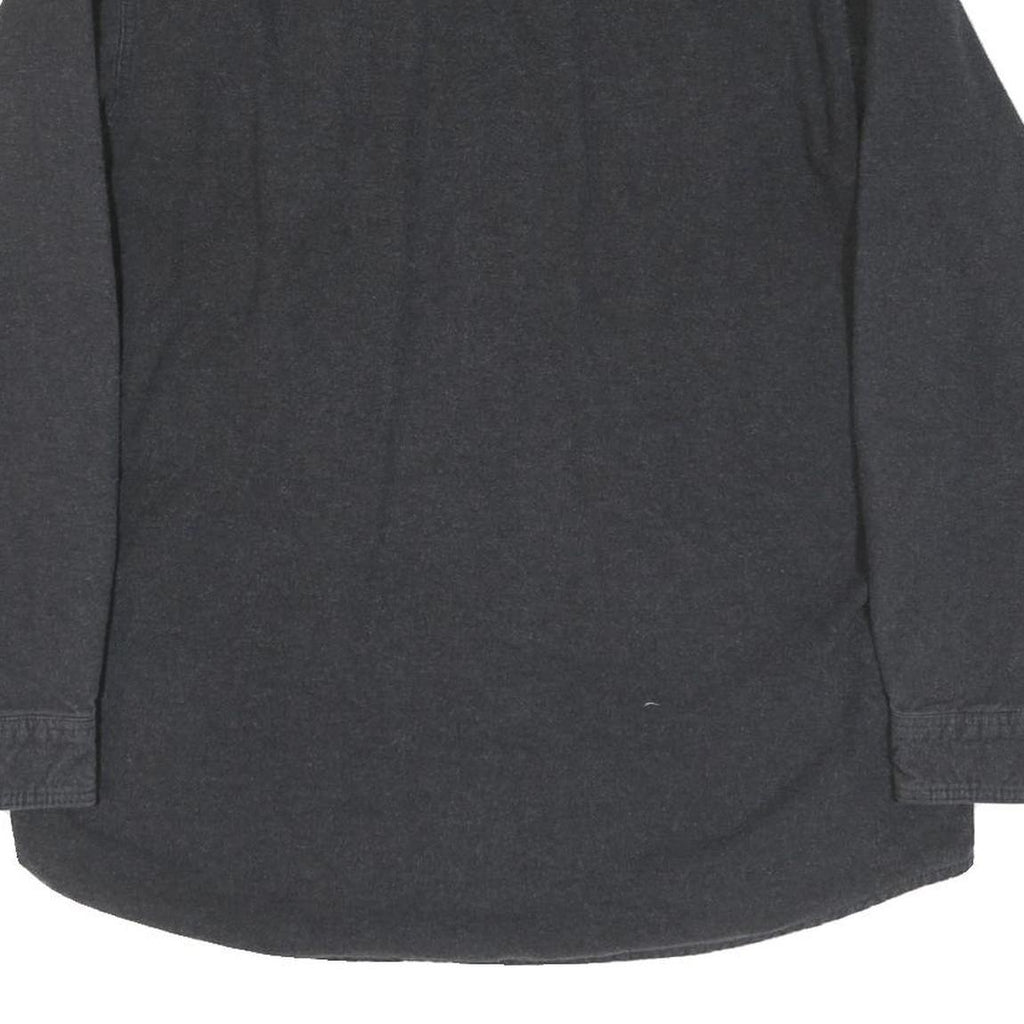 GRIZZLY MOUNTAIN Mens Black Cotton Blend Shirt L Button Front Casual Outdoor