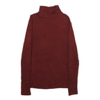 UNIQLO Womens Maroon Wool Blend Plain Roll Neck Basic Knit Jumper Size S