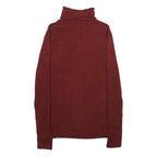 UNIQLO Womens Maroon Wool Blend Plain Roll Neck Basic Knit Jumper Size S
