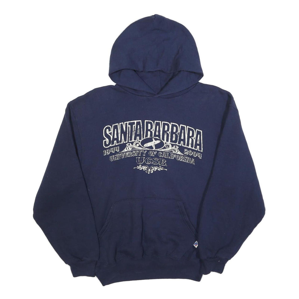 RUSSELL ATHLETIC Womens Navy Blue Santa Barbara Printed Pullover Hoodie M