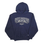 RUSSELL ATHLETIC Womens Navy Blue Santa Barbara Printed Pullover Hoodie M