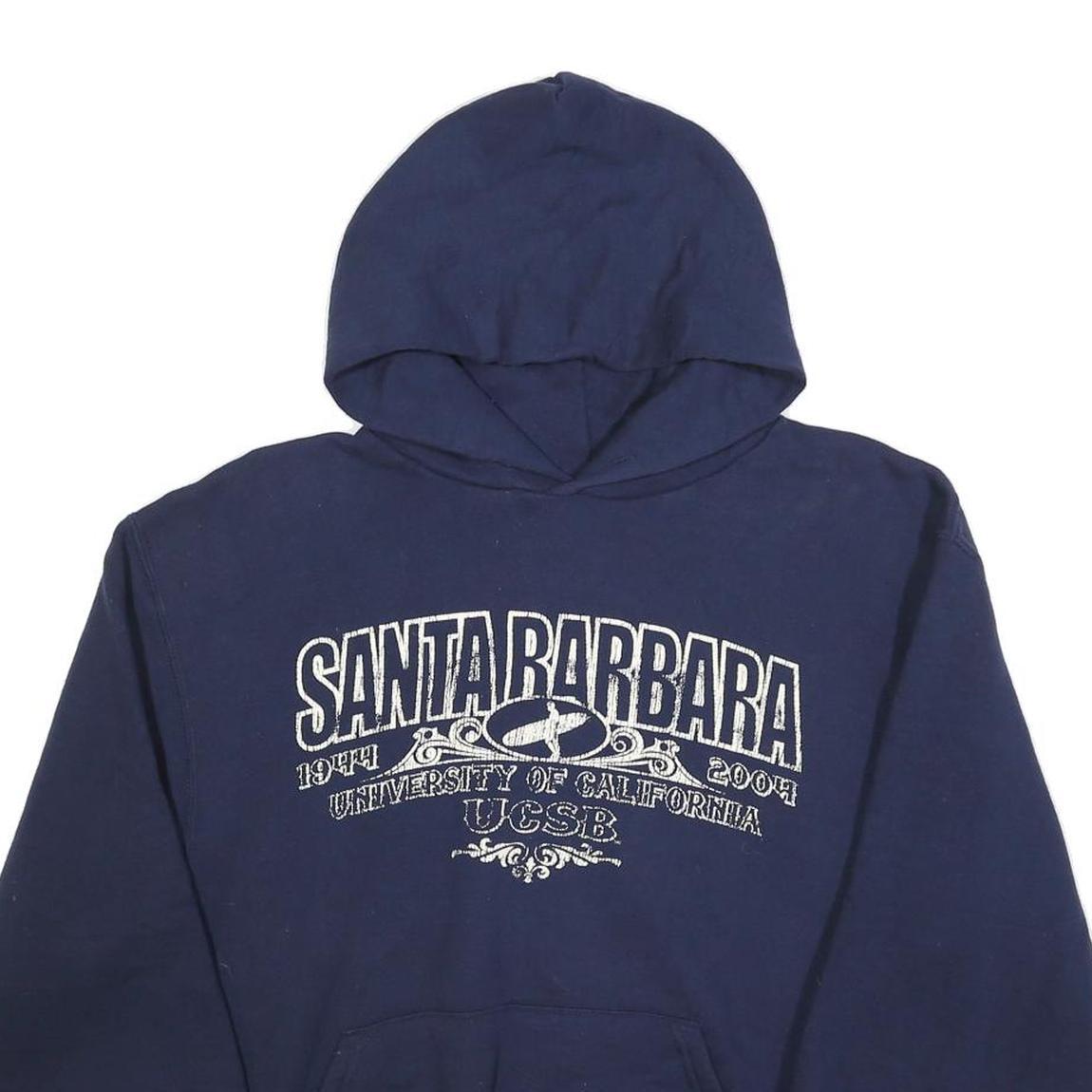 RUSSELL ATHLETIC Womens Navy Blue Santa Barbara Printed Pullover Hoodie M