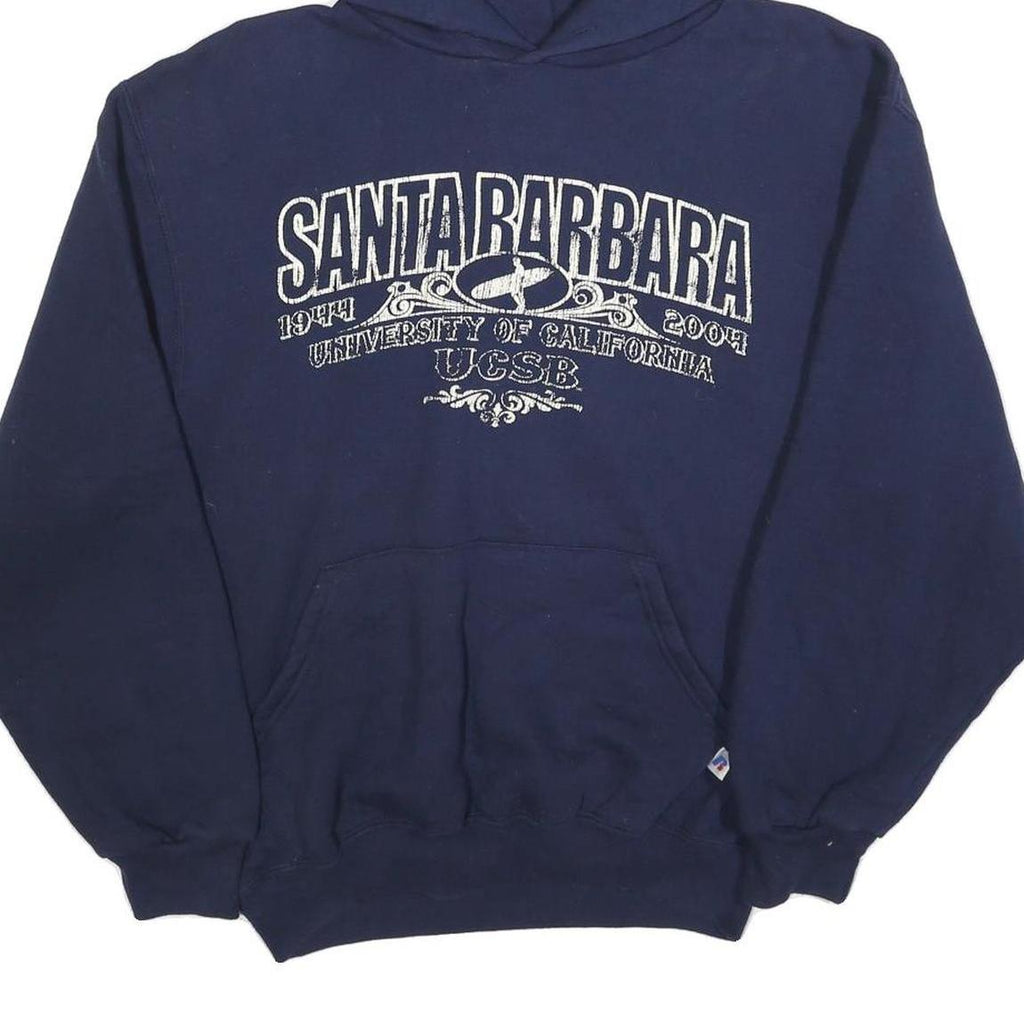 RUSSELL ATHLETIC Womens Navy Blue Santa Barbara Printed Pullover Hoodie M