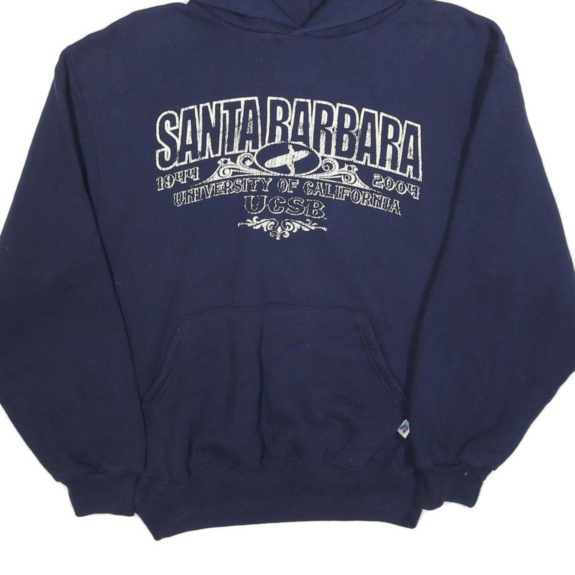 RUSSELL ATHLETIC Womens Navy Blue Santa Barbara Printed Pullover Hoodie M