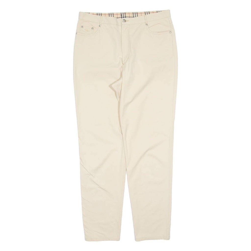 BURBERRY Womens Trousers Cream Regular Tapered W34 L32