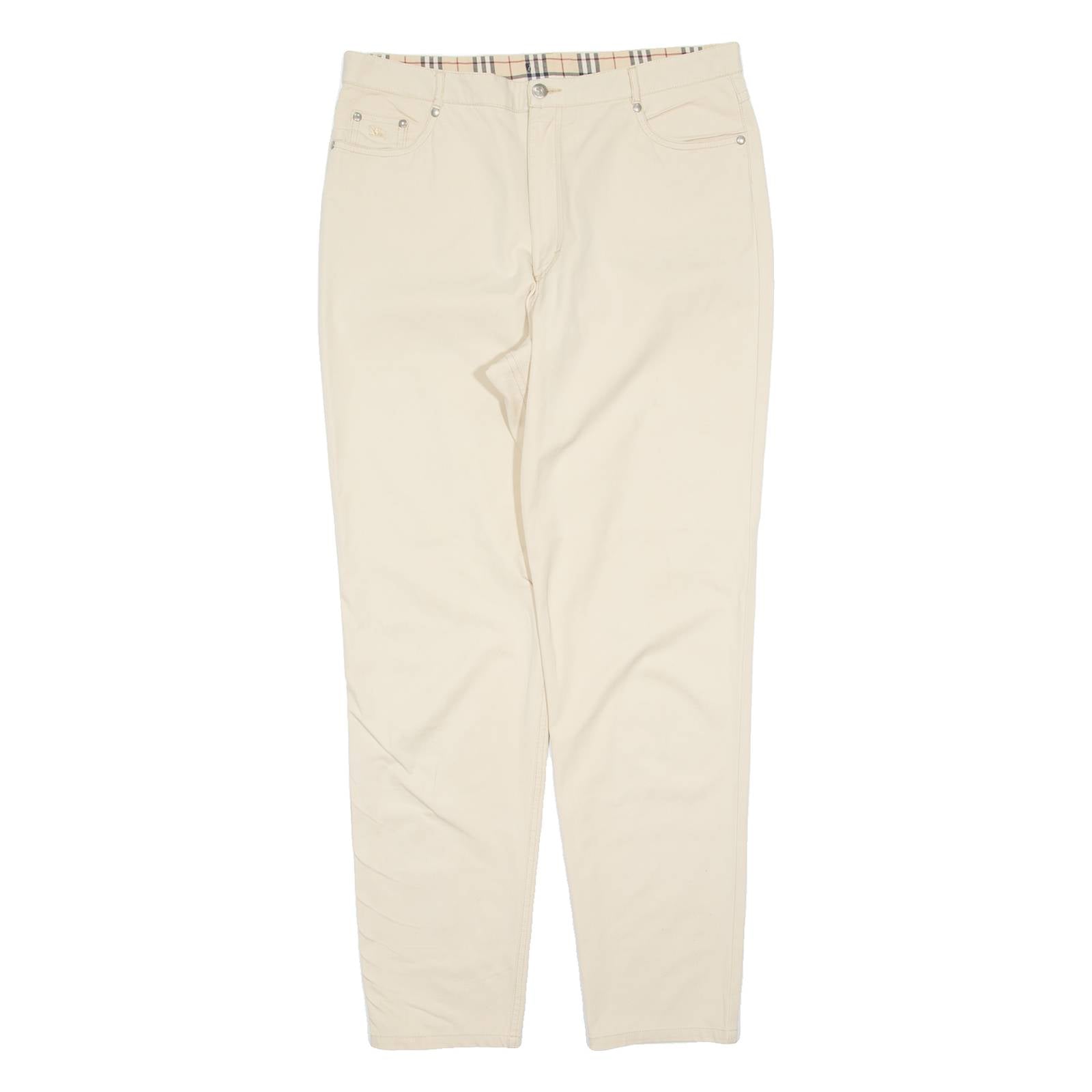 BURBERRY Womens Trousers Cream Regular Tapered W34 L32