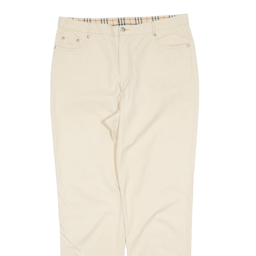 BURBERRY Womens Trousers Cream Regular Tapered W34 L32