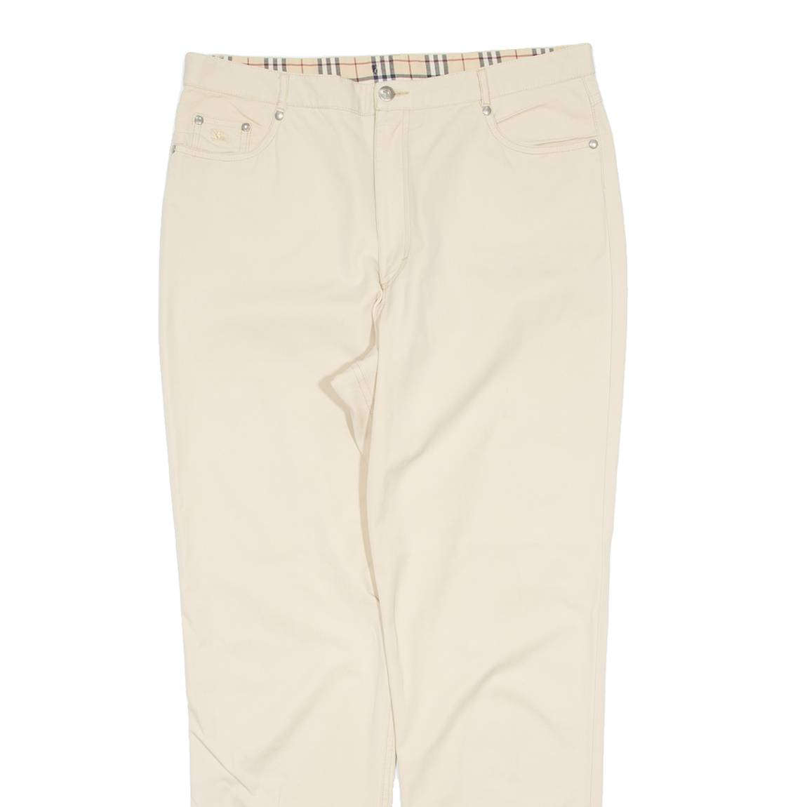 BURBERRY Womens Trousers Cream Regular Tapered W34 L32