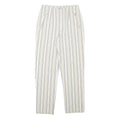 VANILLA Womens Cotton Blend White & Beige Stripe Regular Fit Straight Leg