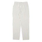 VANILLA Womens Cotton Blend White & Beige Stripe Regular Fit Straight Leg