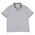 CALVIN KLEIN Mens Polo Shirt Grey Striped M
