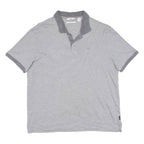 CALVIN KLEIN Mens Polo Shirt Grey Striped M