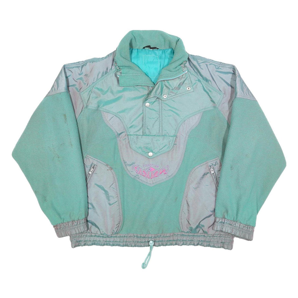 K2 Mens Green & Grey Casual Fleece Zip-Up Jacket L Polyester Outdoor