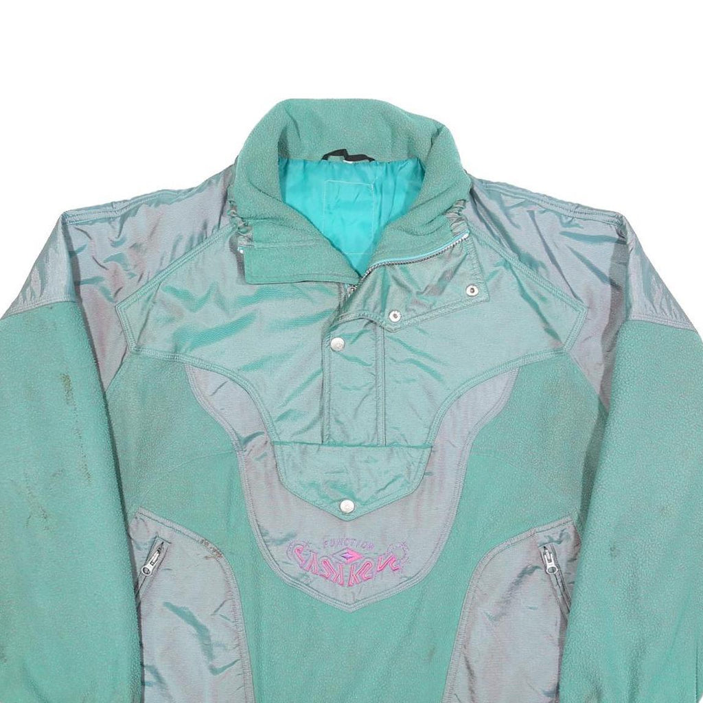 K2 Mens Green & Grey Casual Fleece Zip-Up Jacket L Polyester Outdoor