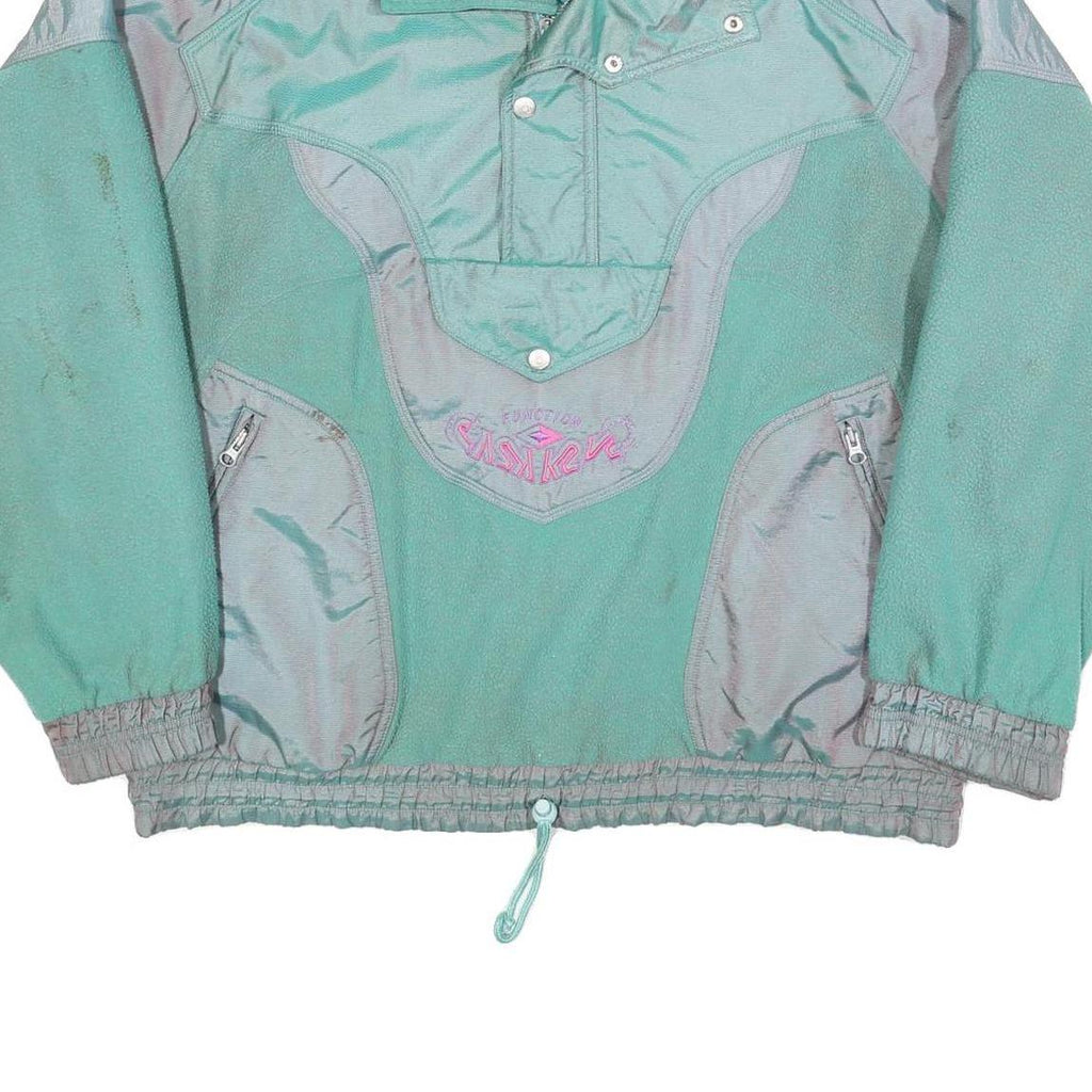 K2 Mens Green & Grey Casual Fleece Zip-Up Jacket L Polyester Outdoor