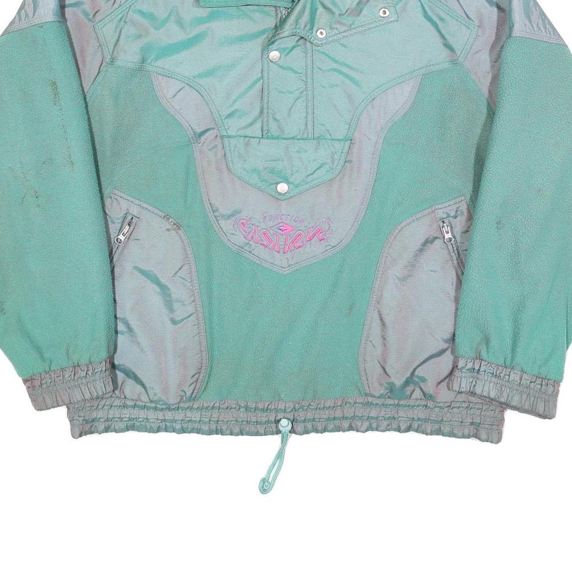 K2 Mens Green & Grey Casual Fleece Zip-Up Jacket L Polyester Outdoor