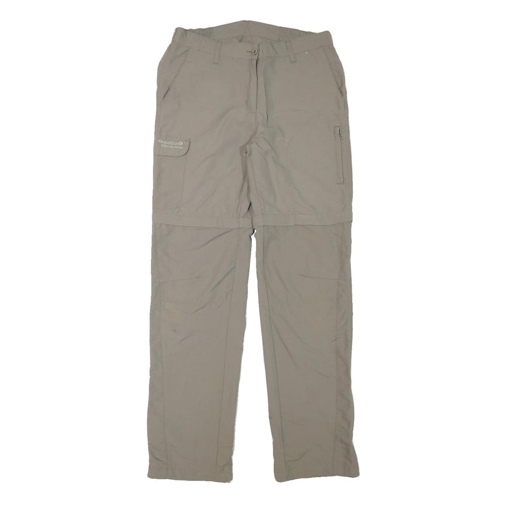 REGATTA Womens Polyester Blend Beige Regular Fit Zip Trousers W29 L31 Outdoor