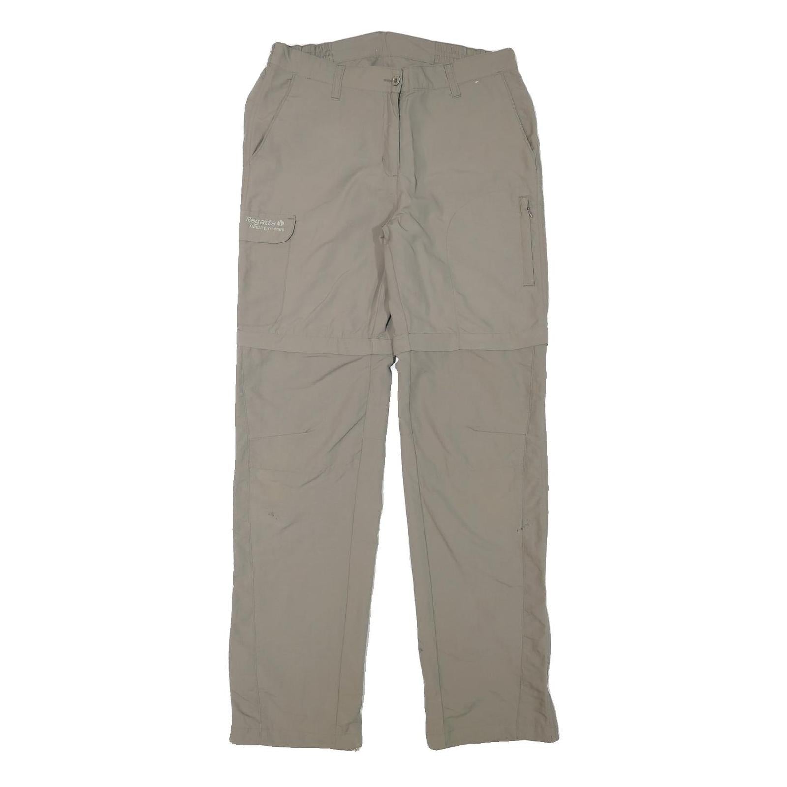 REGATTA Womens Polyester Blend Beige Regular Fit Zip Trousers W29 L31 Outdoor