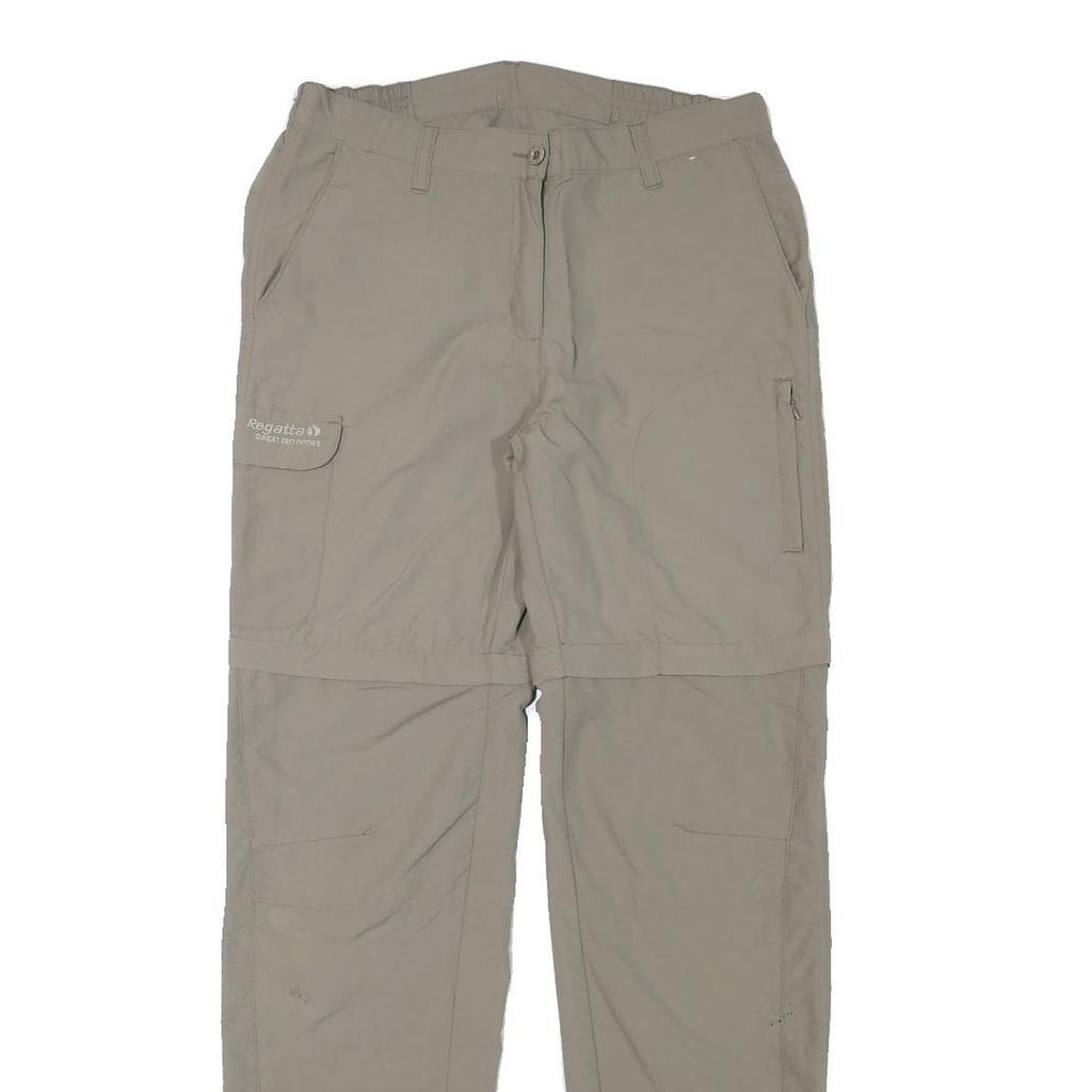 REGATTA Womens Polyester Blend Beige Regular Fit Zip Trousers W29 L31 Outdoor